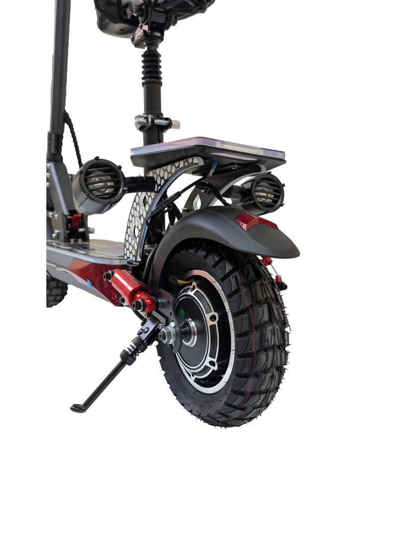Mytoys High Speed Adult Electric Scooter 1200W Brushless Motor up to 65km/H Speed, 30-35Km Long Range, 48V10.4Ah Battery, LED Screen Display, Foldable, Dual Front and Rear Shock Absorber with Bluetooth Speaker, 10" Off Road Tires LED Lights, Turn Signals, Colorful LED light standing Deck â€“ MT850 - Image 5