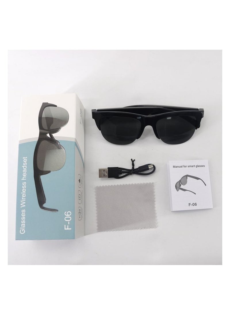 Bluetooth Sunglasses with HiFi Sound & Touch Control – UV Protection, Hands-Free Calls & Music – Model F06 Black (MicroUSB) - Image 4