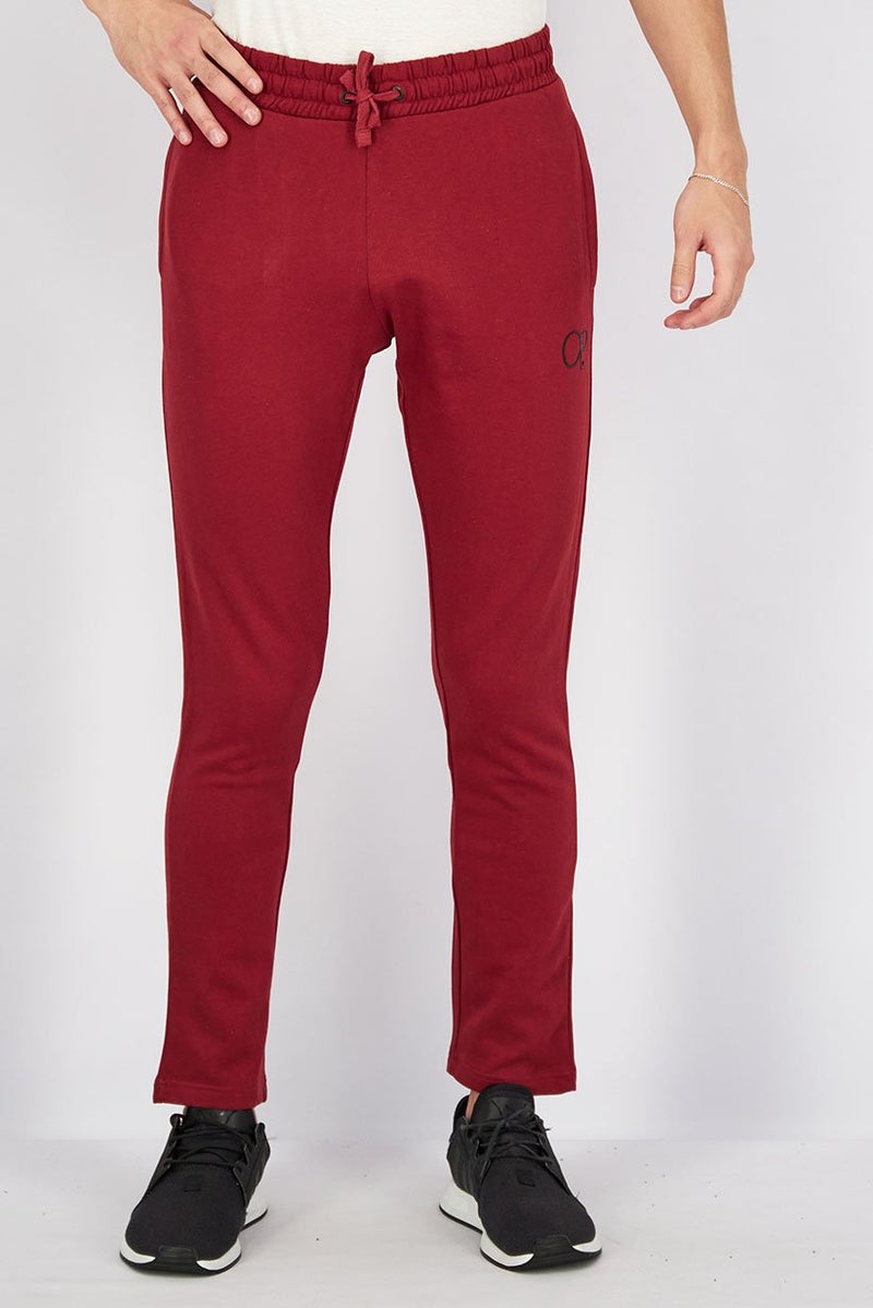 Ocean Pacific Men Regular Fit Solid Drawstring Jogger Pants, Maroon - Image 1