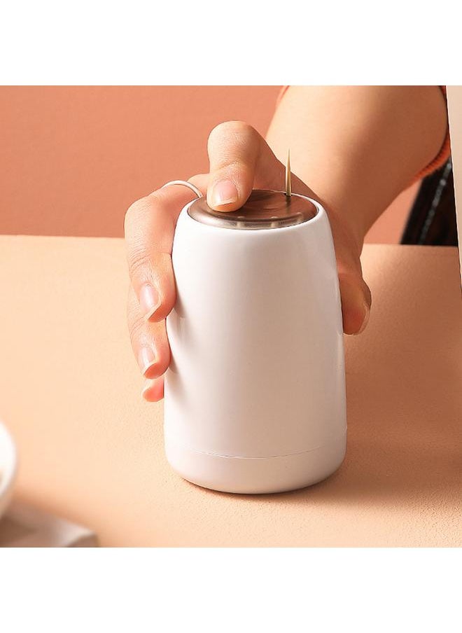 Thoraya Automatic Toothpick Dispenser Popping Up Toothpick Holder Dispenser Storage Container for Home Kitchen Restaurant White  - Image 5