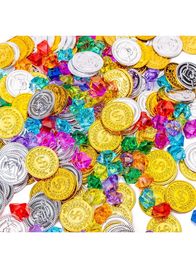 AiFanS Gold Coins And Jewels/Gems 320 Piecestreasure Chest Coinspirate Gold Coins For Kids(160 Coins+160 Gems)  - Image 1