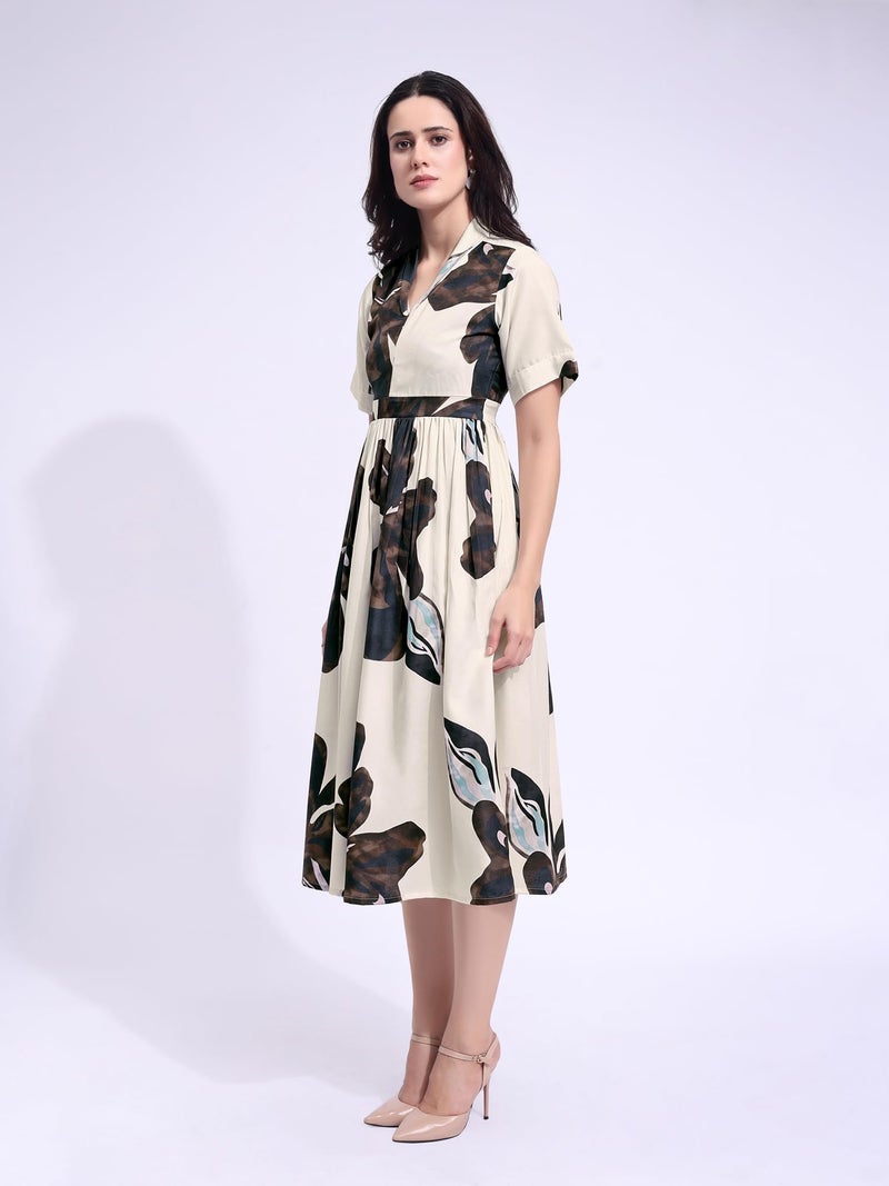 PURVAJA Women’s Maxi Cotton Blend Dress (Floe-257-XXL_Beige) - Image 2