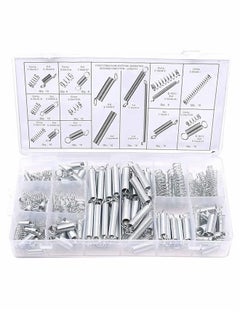 GMORO 200 Pieces Zinc Plated Spring Assortment Kit,Compression Spring Tension Spring Transparent PP Plastic Box 20 Kinds of Size Extension and Compression Spring Repair Tool Replacement Kit  - Image 1