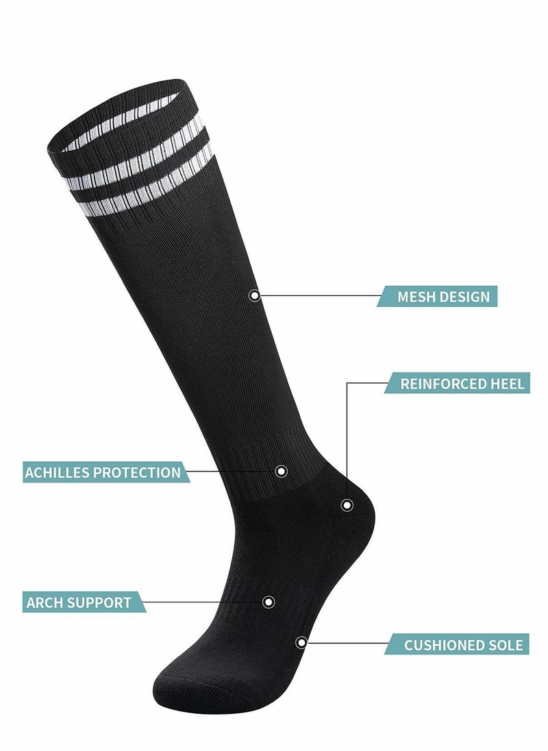 Y&D - 3 Pairs Men's Sports Socks Soccer Anti-slip Football Breathable Athletic Rugby Hockey Socks, One Size - Image 1
