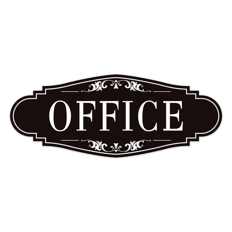 LUHIMO The Office Door Sign for Home and Businessï¼ŒSelf-Adhesive Waterproof and Fade-Resistant Modern Office Sign Sticker for Houseï¼ŒBusinessï¼ŒDoor, Window Black - Image 1
