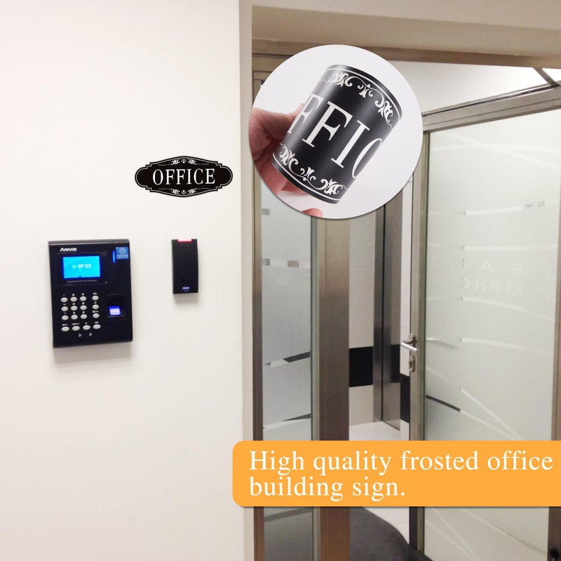 LUHIMO The Office Door Sign for Home and Businessï¼ŒSelf-Adhesive Waterproof and Fade-Resistant Modern Office Sign Sticker for Houseï¼ŒBusinessï¼ŒDoor, Window Black - Image 5