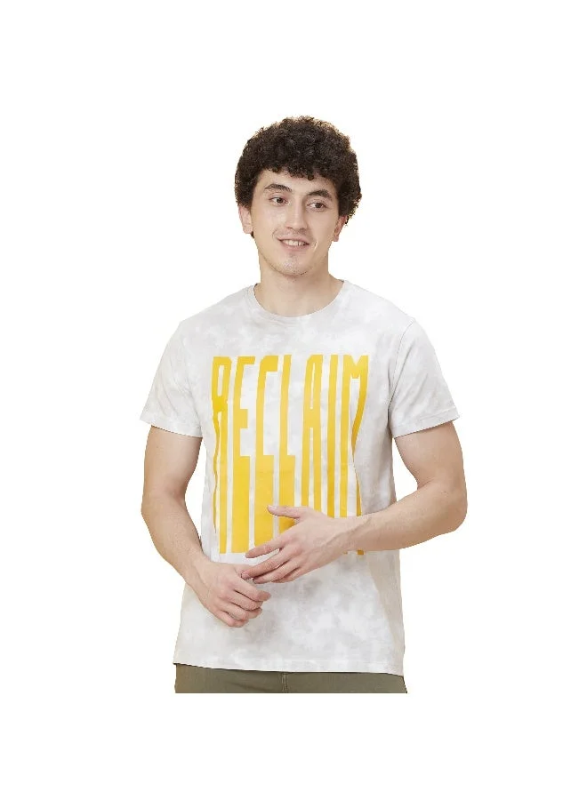 بيينغ هيومان Mens Off Grey Round Neck Short Sleeve T-Shirt