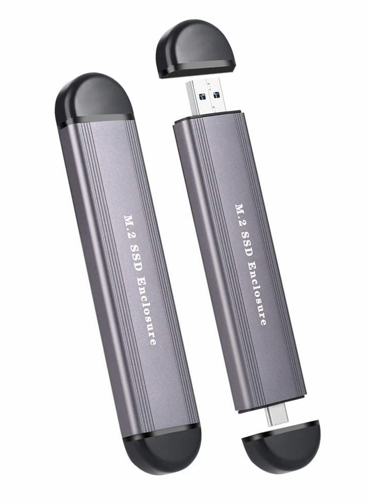 Excefore - M.2 SSD Enclosure Adapter, NVME/SATA Dual Protocol Adapter Case with USB C 3.1/3.2 Gen 2 and USB A - Image 1