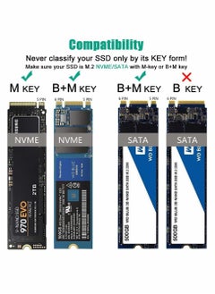Excefore M.2 SSD Enclosure Adapter, NVME/SATA Dual Protocol Adapter Case with USB C 3.1/3.2 Gen 2 and USB A  - Image 4
