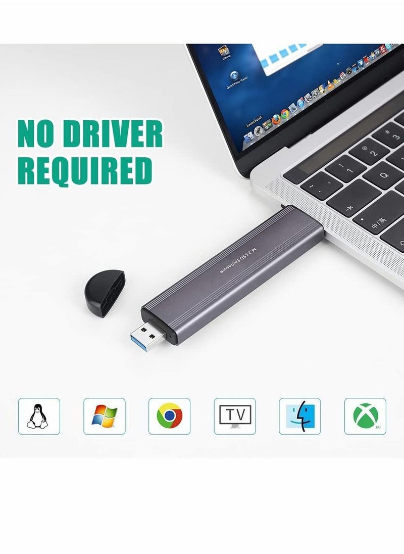 Excefore - M.2 SSD Enclosure Adapter, NVME/SATA Dual Protocol Adapter Case with USB C 3.1/3.2 Gen 2 and USB A - Image 1