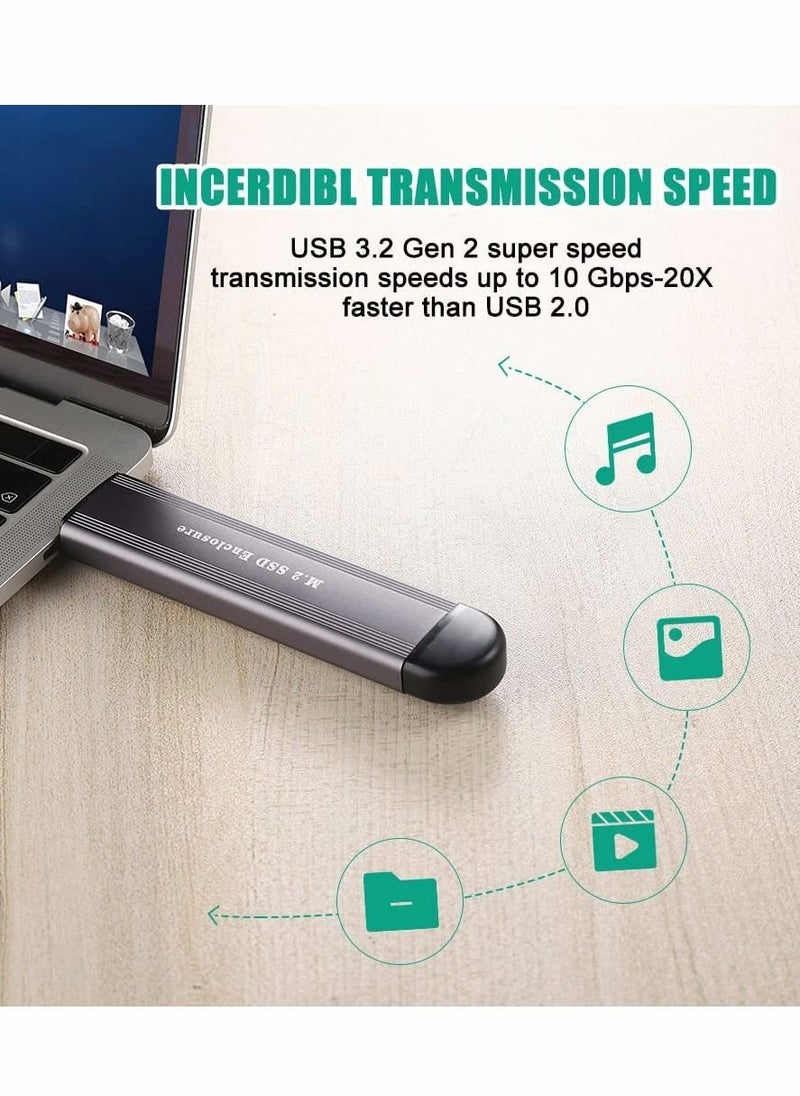Excefore - M.2 SSD Enclosure Adapter, NVME/SATA Dual Protocol Adapter Case with USB C 3.1/3.2 Gen 2 and USB A - Image 1