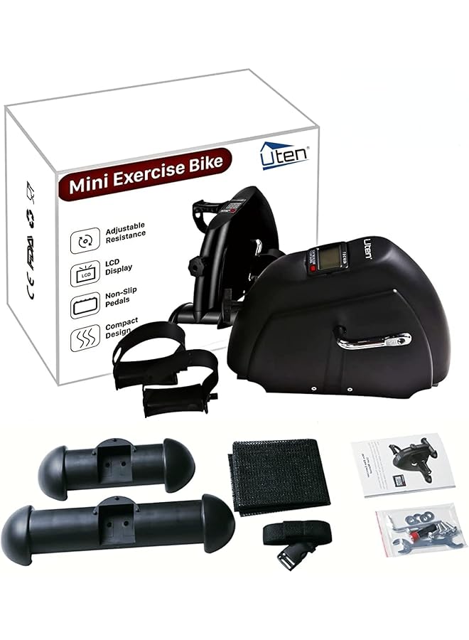 Uten Mini Exercise Bike Under Desk Bike Pedal Exerciser Peddler Exerciser Portable Foot Cycle Arm & Leg Peddler Machine With Lcd Screen Displays - Image 2