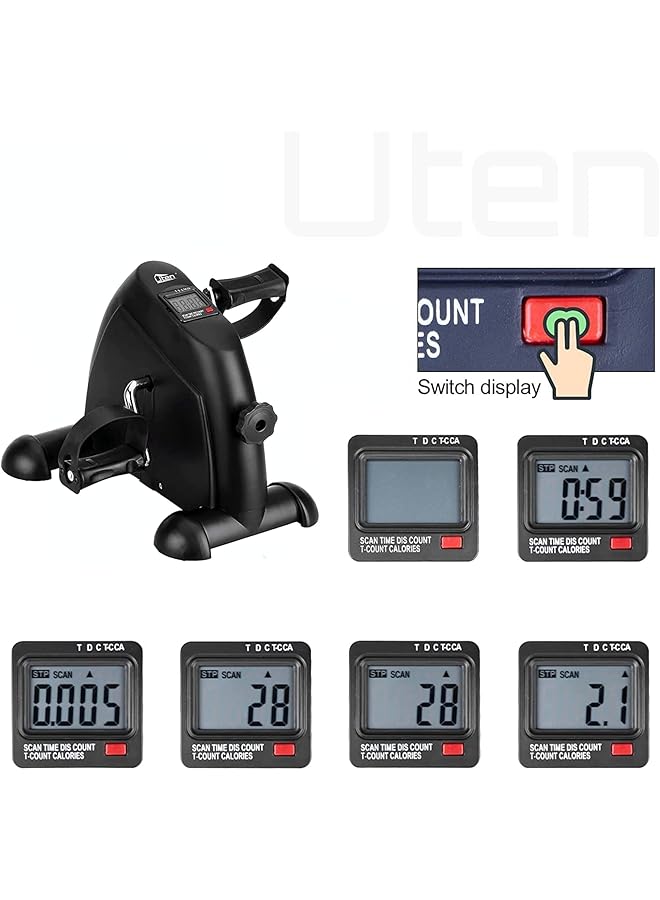 Uten Mini Exercise Bike Under Desk Bike Pedal Exerciser Peddler Exerciser Portable Foot Cycle Arm & Leg Peddler Machine With Lcd Screen Displays - Image 3