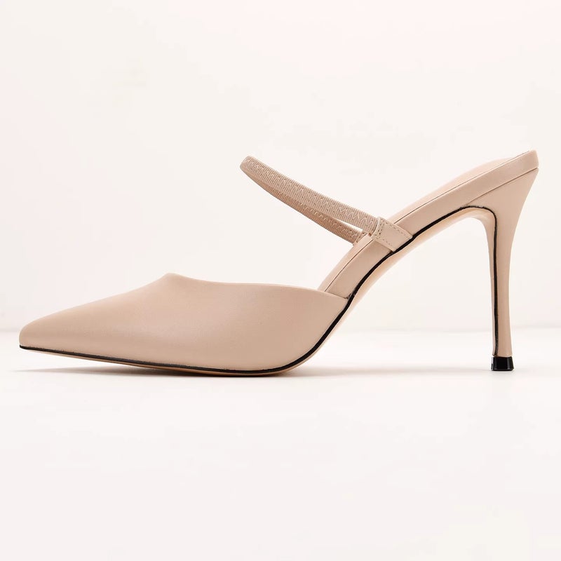 Women's Pointed Toe Stiletto Heeled Sandals with Elastic Band - Image 3