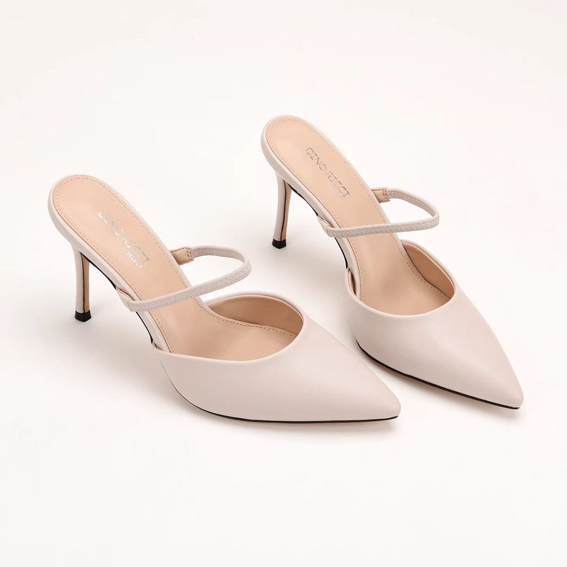 Women's Pointed Toe Stiletto Heeled Sandals with Elastic Band - Image 5