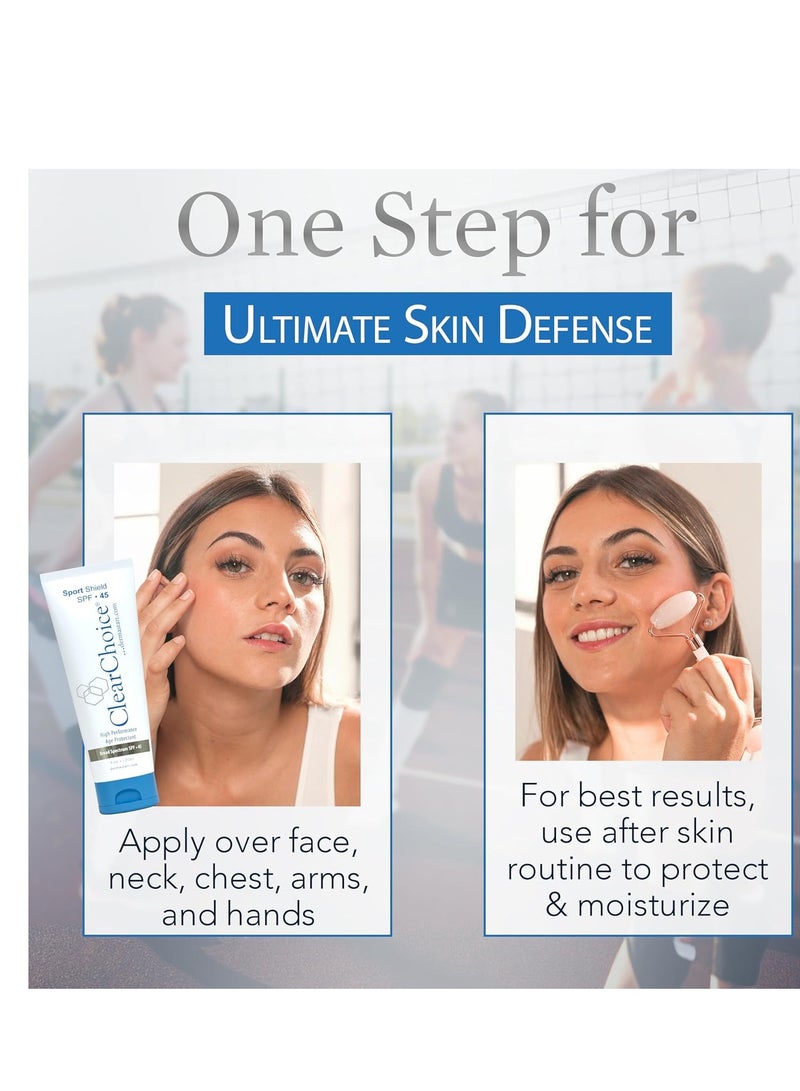 Clear Choice Sunscreen for Face SPF 45, Oil Free Sunblock & Light Moisturizer with Zinc Oxide, Reef-Safe, Broad Spectrum, Water-Resistant, No White Cast, Dermatologist Recommended, 4oz - Image 5