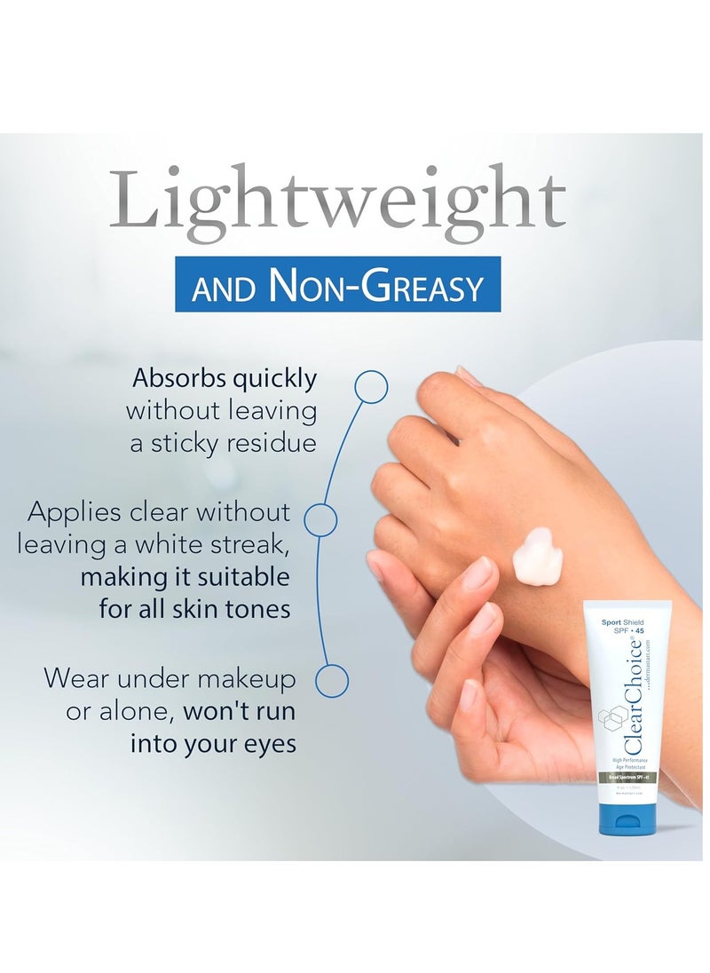 clear choice Clear Choice Sunscreen for Face SPF 45, Oil Free Sunblock & Light Moisturizer with Zinc Oxide, Reef-Safe, Broad Spectrum, Water-Resistant, No White Cast, Dermatologist Recommended, 4oz  - Image 3