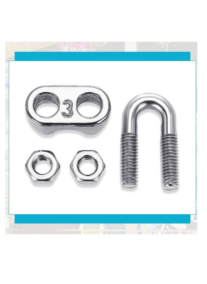 Generic - Stainless Steel Wire Rope Cable Clip Clamp, 50 Pcs 1/8 Inches M3 304 Stainless Steel Steel Clips, Wire Cable Clamp, Wire Rope Clips, U Bolt Saddle Fastener - Image 1