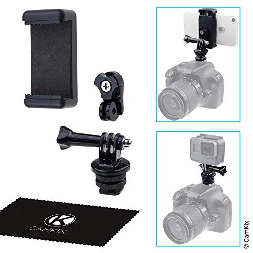 CamKix Hot Shoe Mount Adapter Kit Compatible with Phone, Action Cam to The Flash Mount of Your DSLR Camera - Record Your Photo Shoot or use Phone Apps for Lighting - Image 3