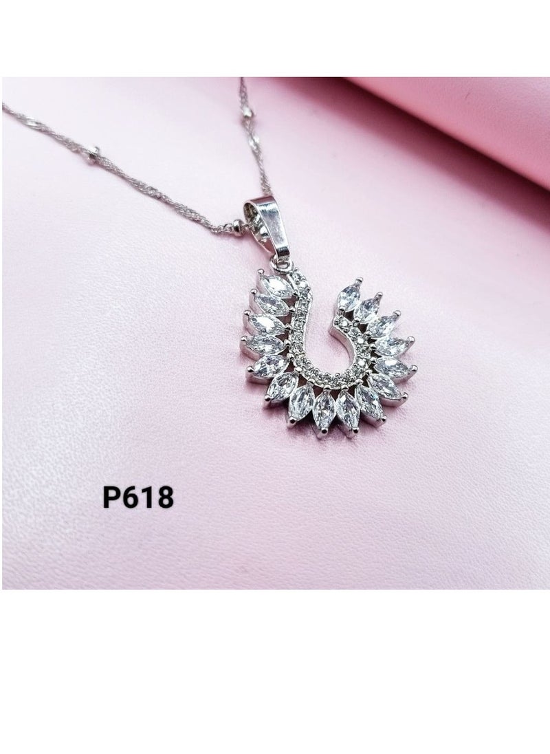 3Diamonds - Exquisite Platinum-Plated Pendant by 3 Diamond - Luxurious Sparkling Necklace for Women - Perfect Gift for Special Occasions - Image 1