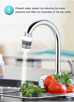 HomarKet 2-Piece Household Kitchen Faucet Water Filter Tap Water Purifier Medical Stone Magnetized Water Strainer Handy Kitchen Faucet Strainer Portable Water Faucet Purifier(White)  - Image 5