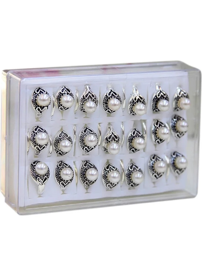 İhvan Online Pearl Stone Women's Ring 42'LI-6117