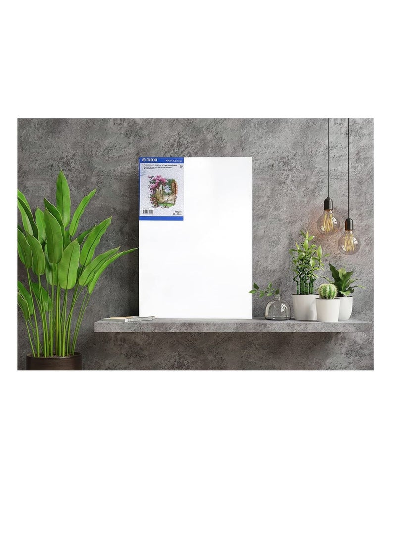 Maxi 1-Piece Stretched Painting Canvas Board 40x40cm Size White - Image 4