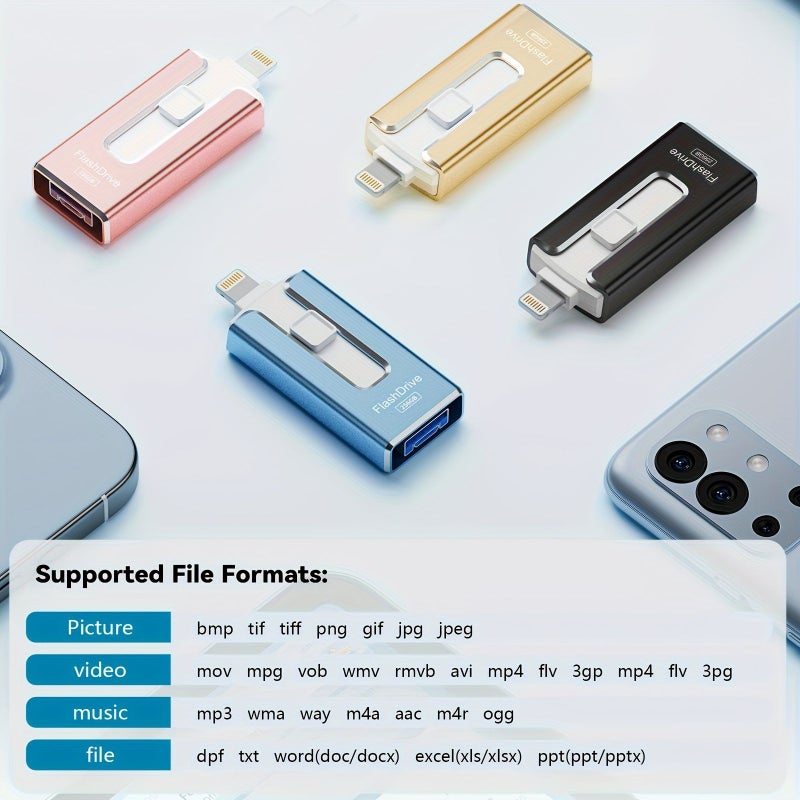 Dark Black 256GB 4 in 1 USB Flash Drive for iPhone iPad Android PC - Image 4
