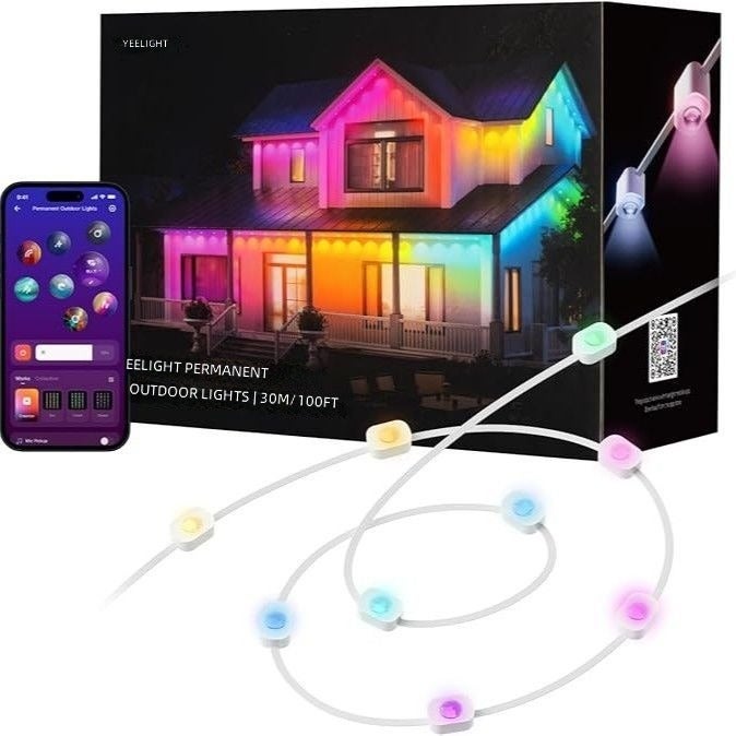 Yeelight Smart Eaves Light Outdoor String Lights 15/30m LED with Custom Doodle and 20 Dynamic Scenes - Image 3