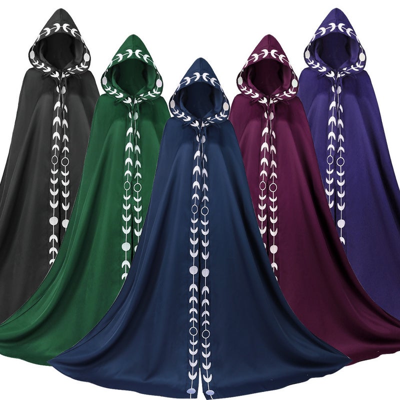 Lace Hooded Cape Medieval Renaissance Halloween Cosplay Costume - Image 1