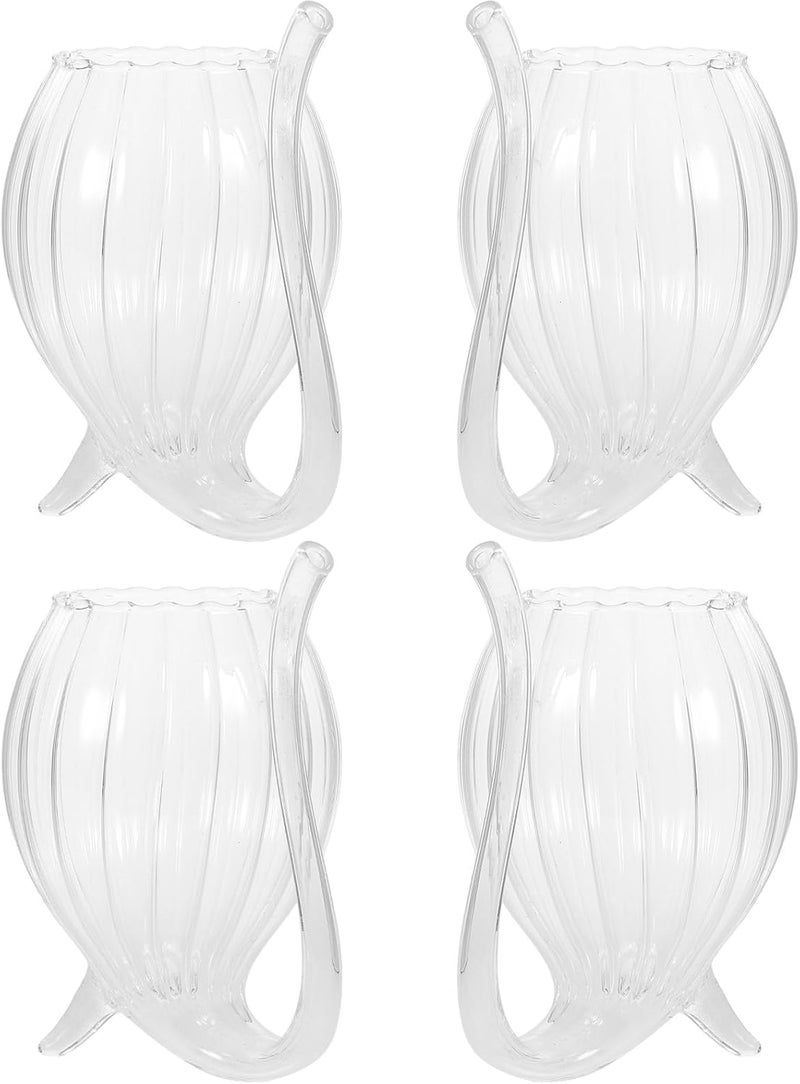OUNONA 4pcs Creative Vampire Wine Glasses, 300ml Heat-resistant Glass Beverage Cups for Halloween Party and Home Dining - Image 1