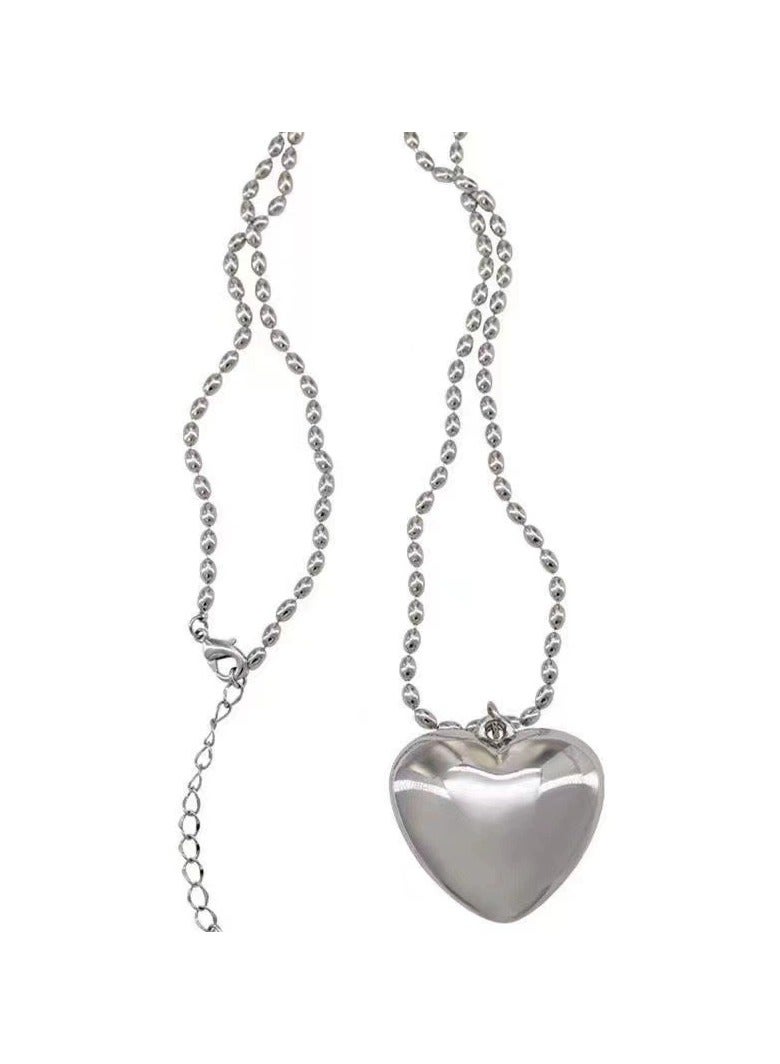 Goolsky Long Heart Pendant Sweater Chain Necklace for Women – Elegant Lightweight Layered Jewelry, Sweet Cool Minimalist Accessory, Fall/Winter - Image 1