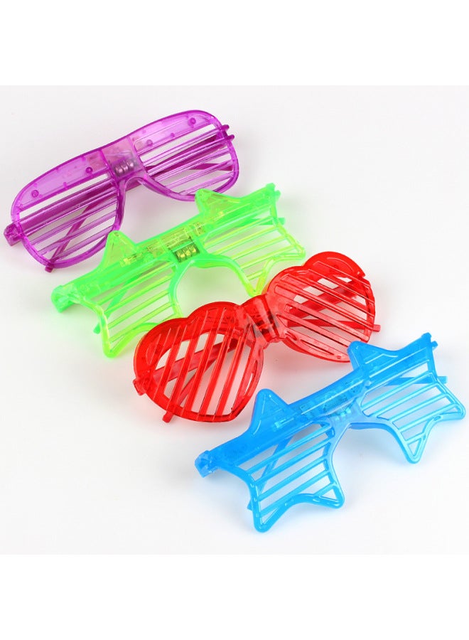 Glowing Glasses Bar Cartoon Flash Blinds Plastic Led Children Play Cool Personality Decorative Glasses Frame Wholesale-Color:Blinds Glasses Mixed Hair - Image 4