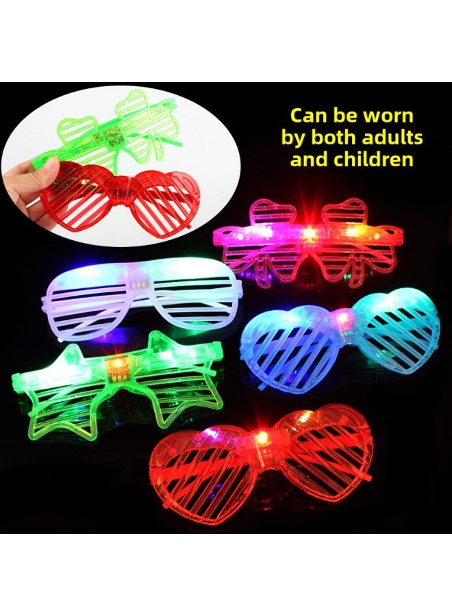 Glowing Glasses Bar Cartoon Flash Blinds Plastic Led Children Play Cool Personality Decorative Glasses Frame Wholesale-Color:Blinds Glasses Mixed Hair - Image 1