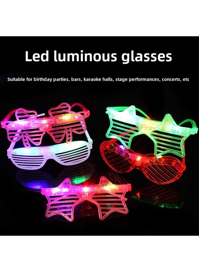 Glowing Glasses Bar Cartoon Flash Blinds Plastic Led Children Play Cool Personality Decorative Glasses Frame Wholesale-Color:Blinds Glasses Mixed Hair - Image 2