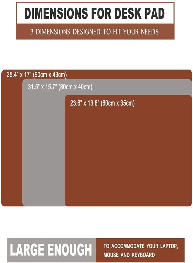 Dhruv Mart Desk Mat Pad Blotter Protector 80x40 PU Leather Desk Mat Laptop Keyboard Mouse Pad with Comfortable Writing Surface Waterproof (Brown + Gray) - Image 3