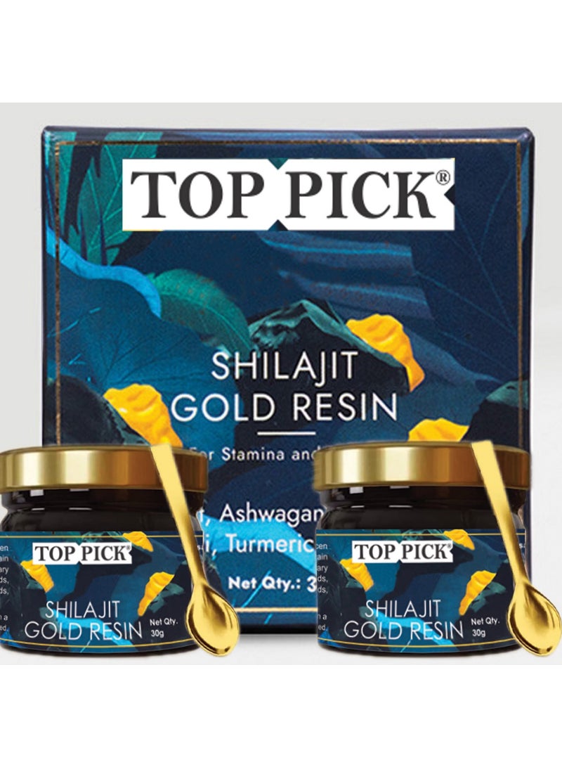Top Pick Shilajit Gold Resin 30g Pack of 2 for Enhanced Energy and Stamina