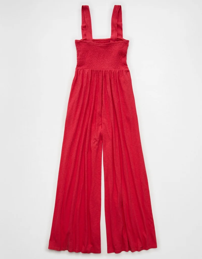 American Eagle AE Sunchaser Knit Smocked Jumpsuit