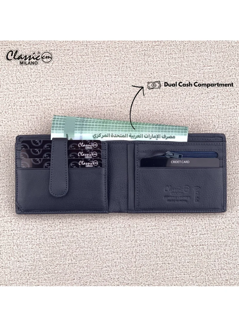 Classic Milano Classic Milano Genuine Leather Wallet for Men – Slim Bifold Men’s Wallet with RFID Blocking, Multiple Card Slots – Stylish Mens Purse Wallets Gift for Husband, Father