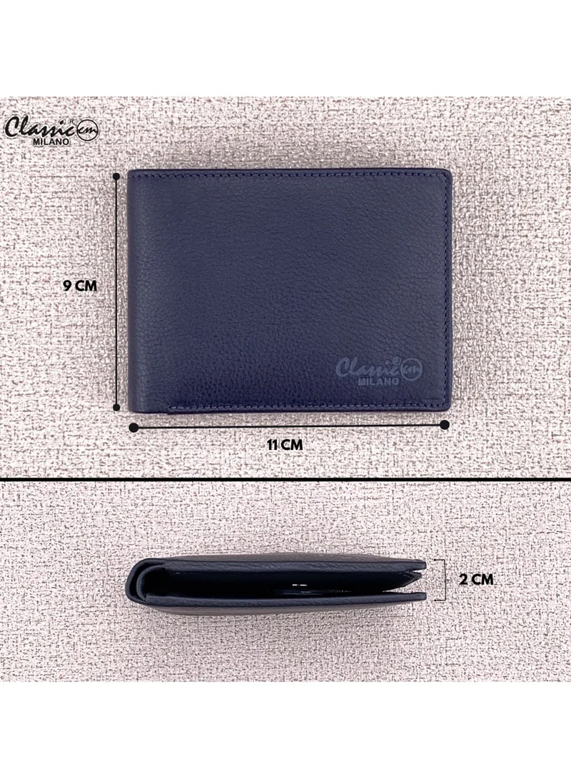Classic Milano Blue (CNH-7) Classic Milano Genuine Leather Wallet for Men – Slim Bifold Men’s Wallet with RFID Blocking, Multiple Card Slots – Stylish Mens Purse Wallets Gift for Husband, Father for Men | Best Price UAE