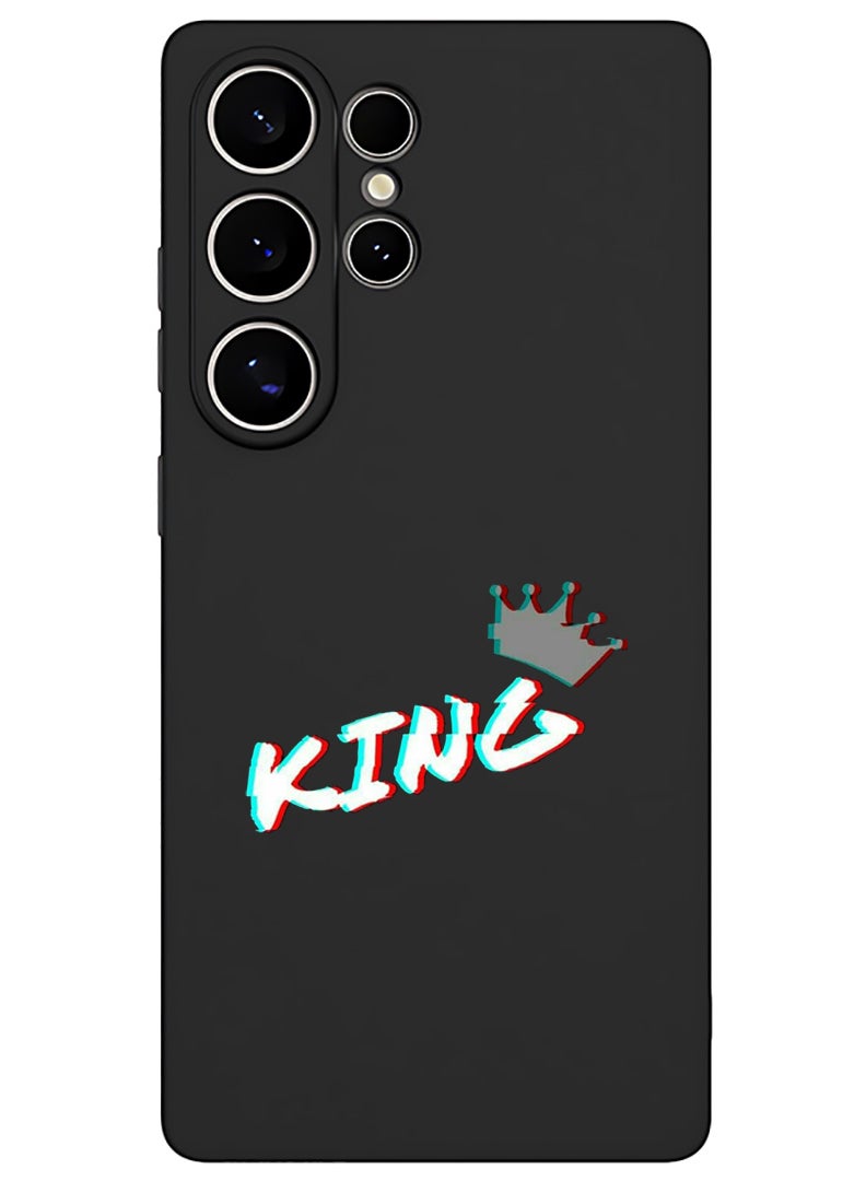 Theodor Protective Slim Fit Case Liquid Silicone Cover with Full Body Protection Anti-Scratch Shockproof Case For Samsung Galaxy S25 Ultra (Black) - King  - Image 1