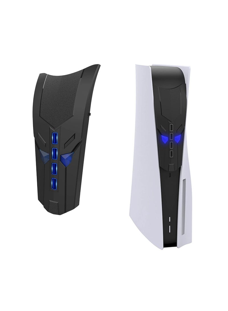 Captaintech USB Hub for PS5 with Glowing Eyes, High-Speed Expansion Hub Charger Splitter Adapter with 4 USB Ports + USB Adapter Cable Multi-Platform for PS4 for Mac OS for PC for Laptop Plug and Play - Image 1