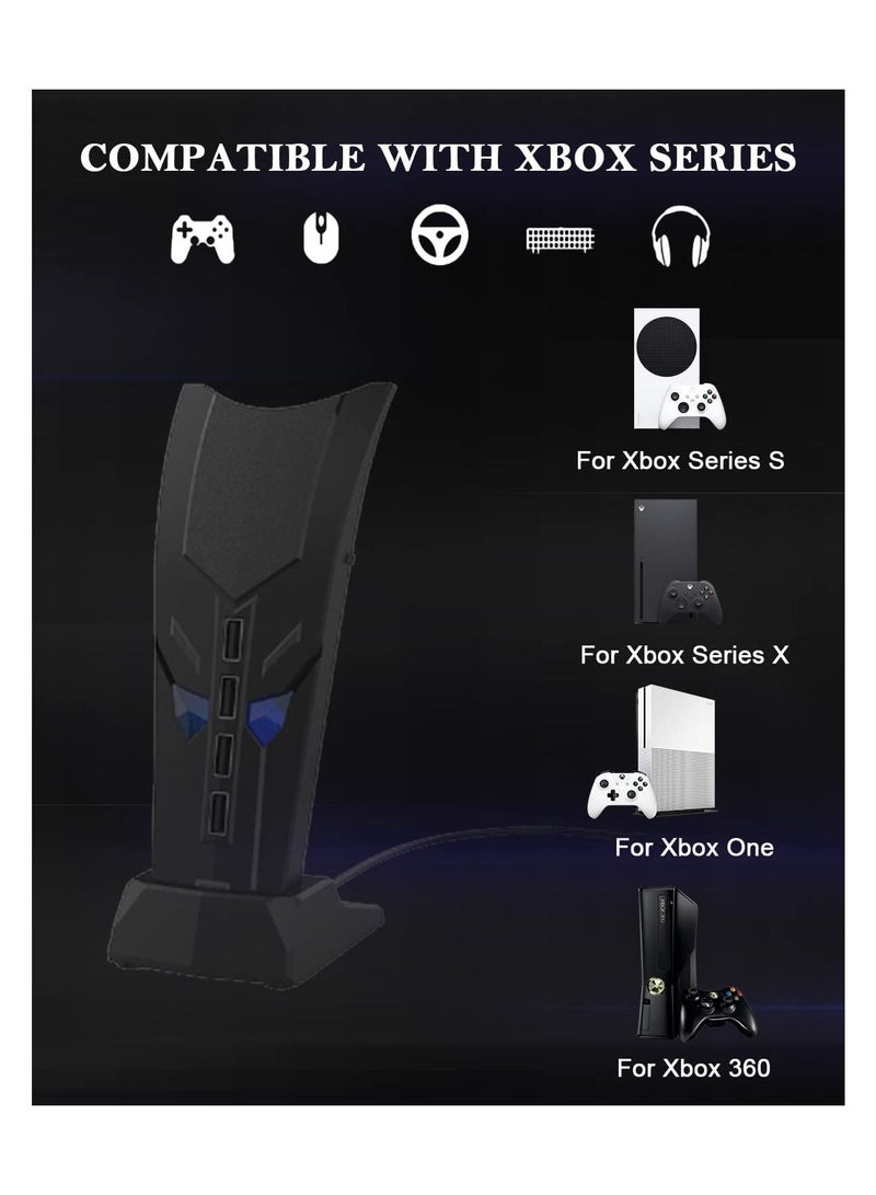 Captaintech USB Hub for PS5 with Glowing Eyes, High-Speed Expansion Hub Charger Splitter Adapter with 4 USB Ports + USB Adapter Cable Multi-Platform for PS4 for Mac OS for PC for Laptop Plug and Play - Image 2