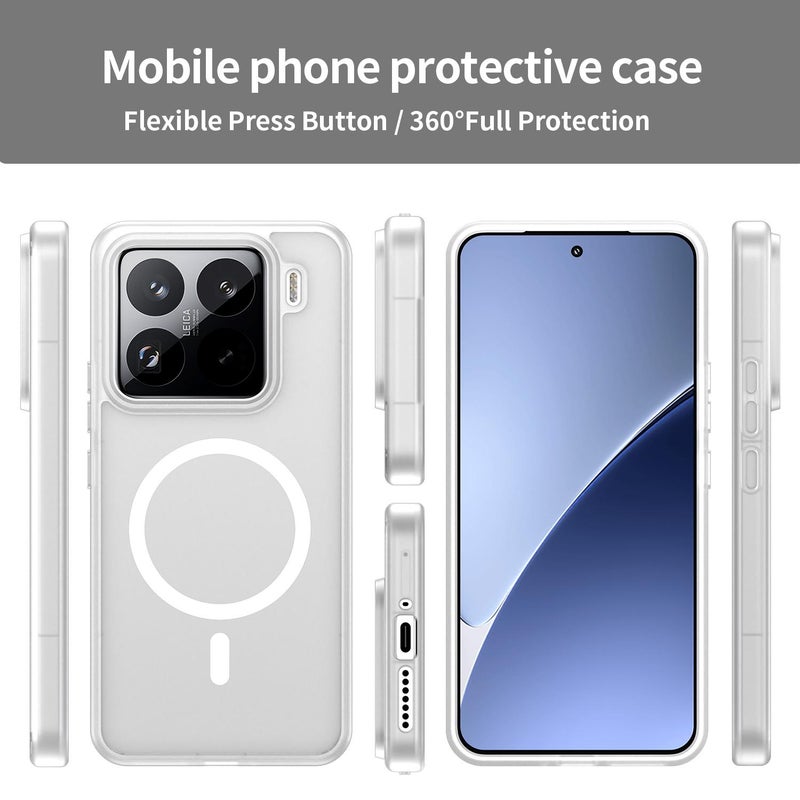 erorex For Xiaomi 15 Pro Fanying Series PC Hybrid TPU Translucent Frosted MagSafe Phone Case(Matte White) - Image 2