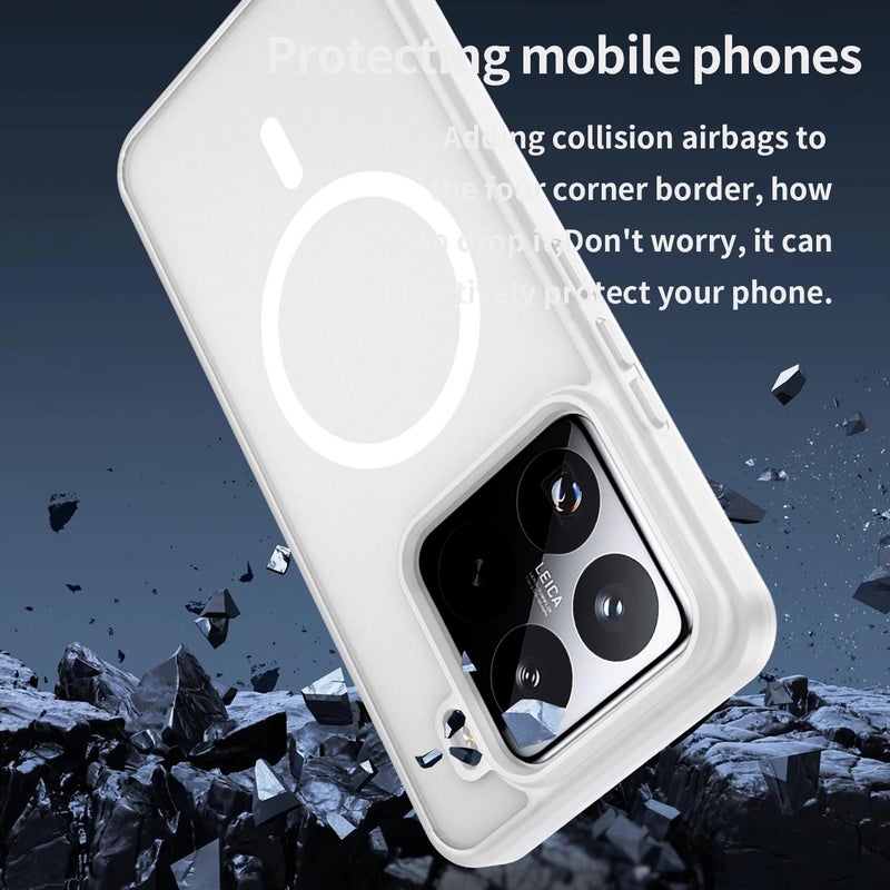 erorex For Xiaomi 15 Pro Fanying Series PC Hybrid TPU Translucent Frosted MagSafe Phone Case(Matte White) - Image 3