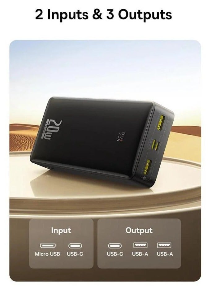 Baseus 27600mAh LifePO4 Digital Portable Battery 20W - Black - Image 3