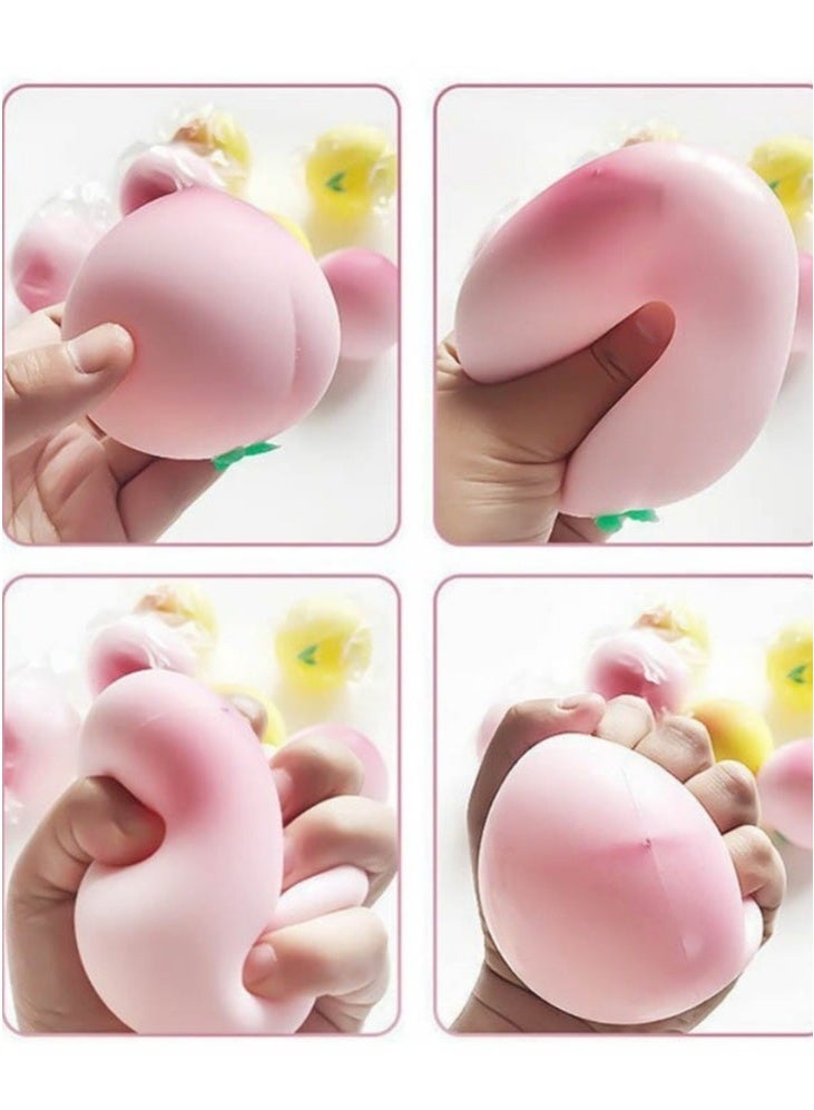 OMEVE 2 Pcs Peach Shaped Squishy High Anxiety Anti Stress Reliever Squeeze Ball Toy - Image 2