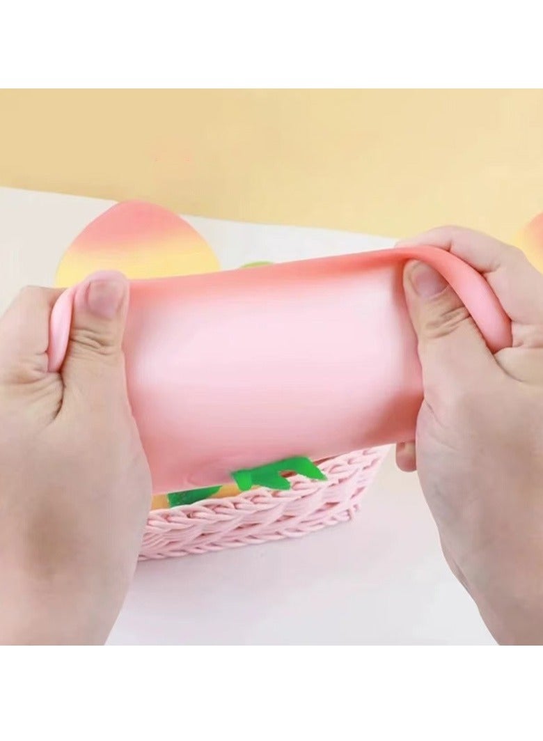 OMEVE 2 Pcs Peach Shaped Squishy High Anxiety Anti Stress Reliever Squeeze Ball Toy - Image 3