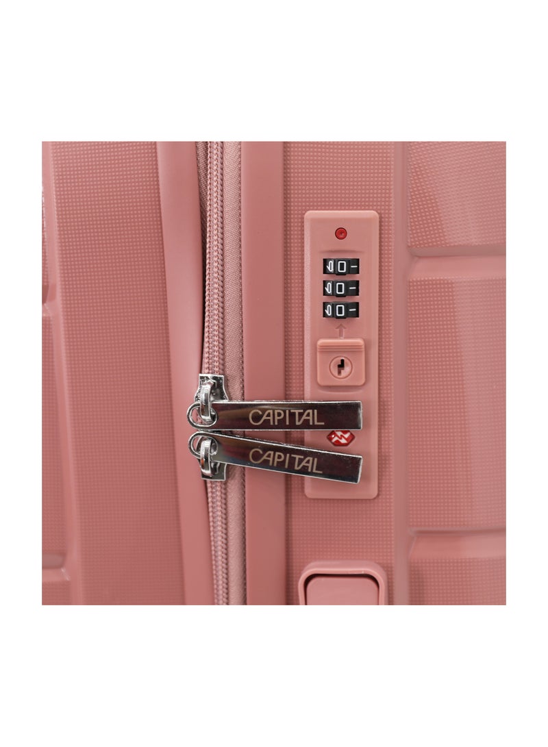 CAPITAL CAPITAL 3-Piece Hard-Side Polypropylene Luggage Set – Lightweight, Durable, Spinner Trolley with TSA Lock,Pink (S-20",M-24",L-28") - Image 4