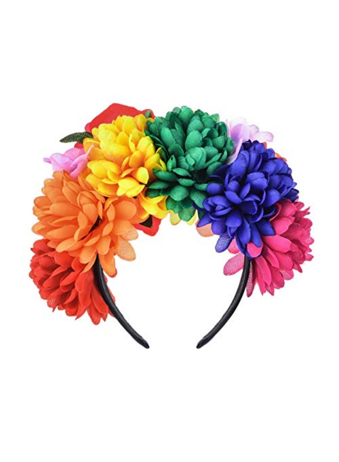 DreamLily Rose Flower Crown Headband Halloween Party Costume Headpiece NC26 Rainbow colorful - Image 4